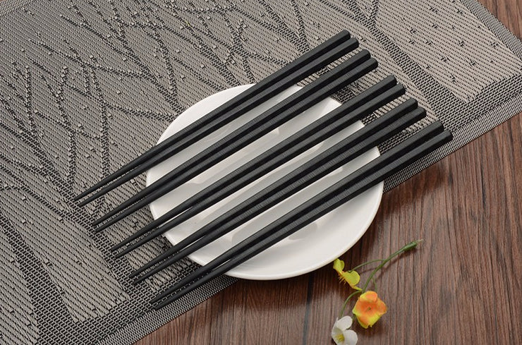 Japanese-style Long Alloy Black Chopsticks