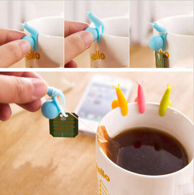 5Pcs Cute Snail Shape Silicone Tea Bag Holder